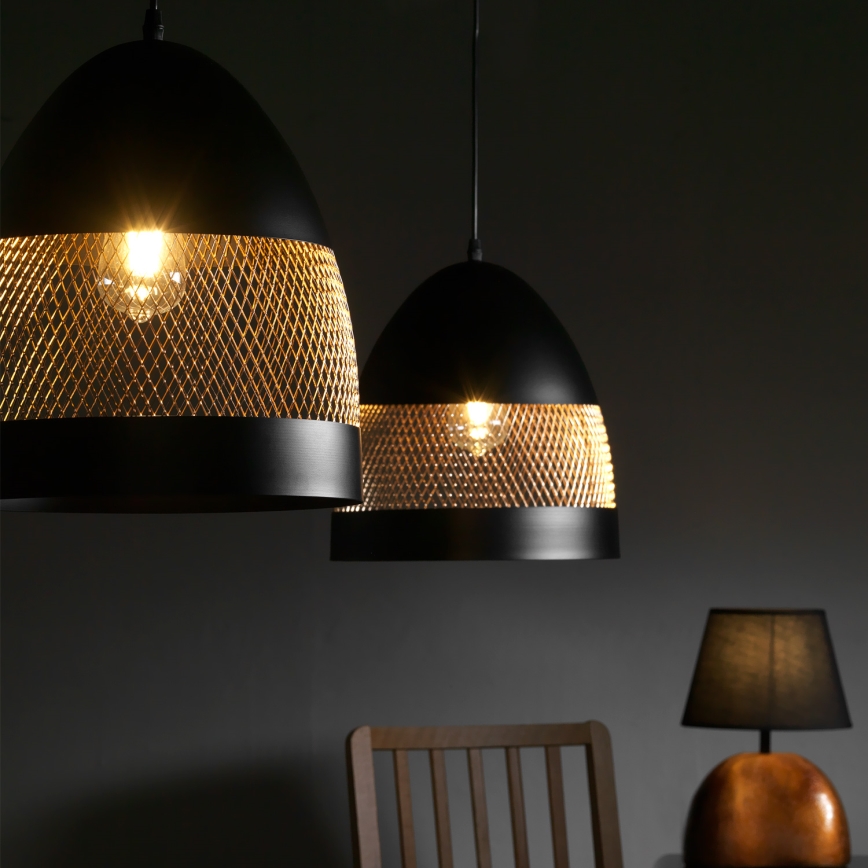 ONLI - Luster na sajli POLLY 1xE27/22W/230V crna