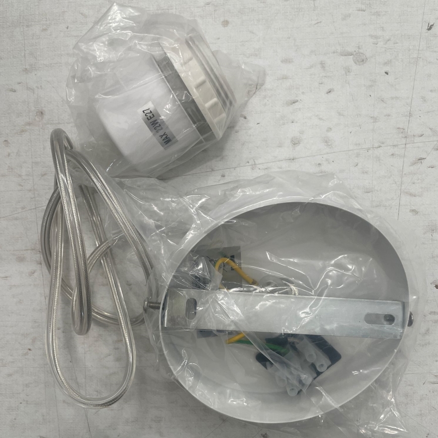 ONLI - Luster na sajli RICKY, 1xE27/15W/230V, prečnik 40 cm, bela