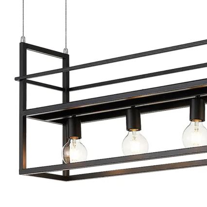 ONLI - Luster na sajli sa policom JEFFER 4xE27/22W/230V crna