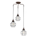 ONLI - Luster na sajli SPIDER 3xE27/15W/230V crna/braon