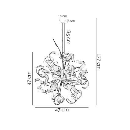 ONLI -  Luster na sajli ZOE 6xE14/6W/230V bela