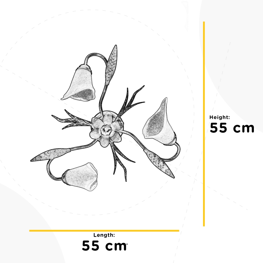 ONLI - plafonska svetiljka ALGA 3xE14/6W/230V brončana
