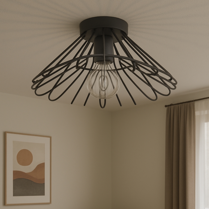 ONLI - Plafonska svetiljka DUCCIO 1xE27/22W/230V prečnik 60 cm crna