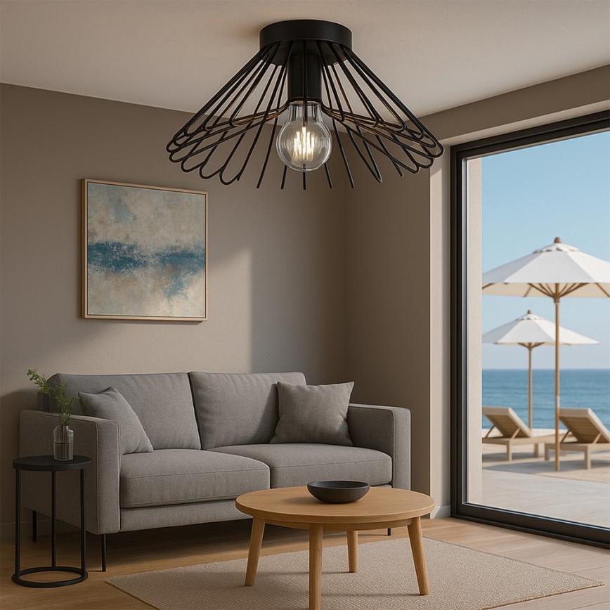 ONLI - Plafonska svetiljka DUCCIO 1xE27/22W/230V prečnik 60 cm crna