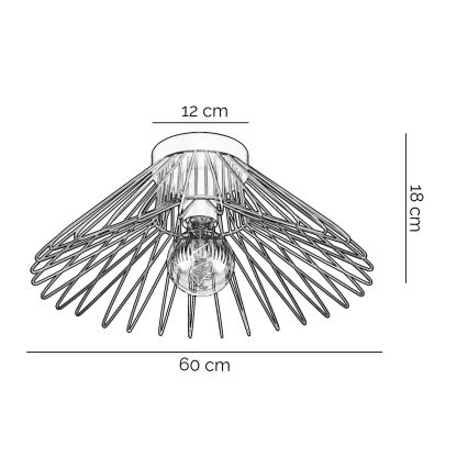 ONLI - Plafonska svetiljka DUCCIO 1xE27/22W/230V prečnik 60 cm crna