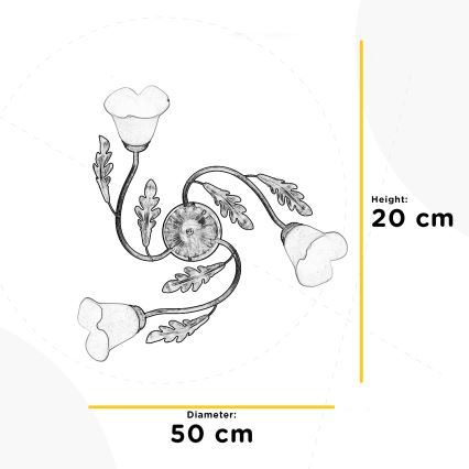 ONLI - Plafonska svetiljka QUERCIA 3xE14/6W/230V
