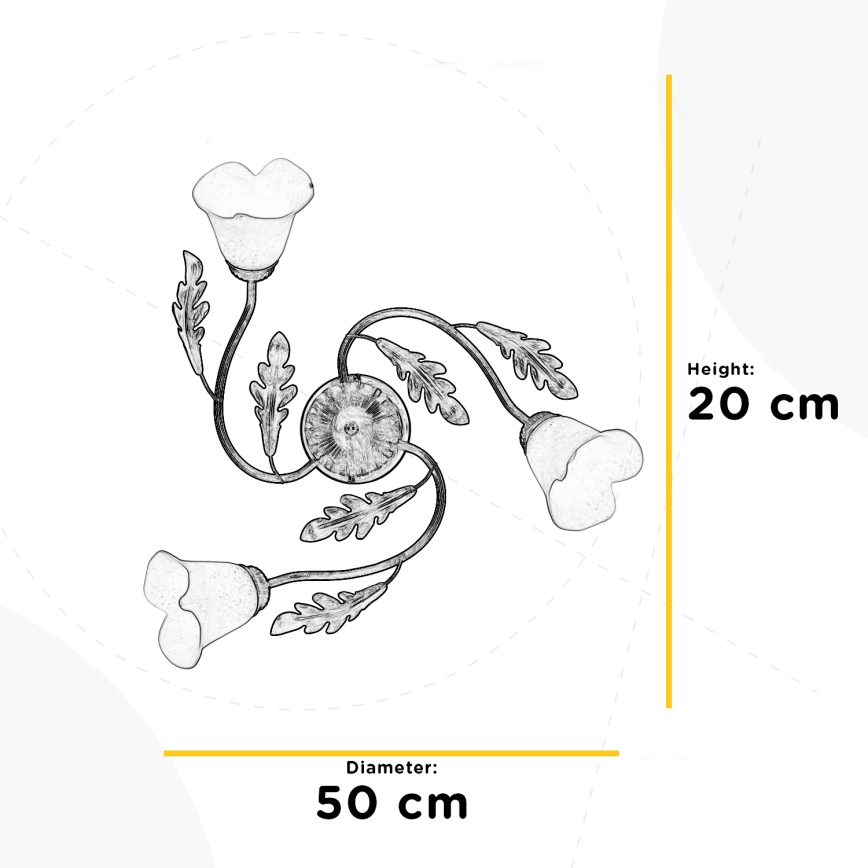 ONLI - Plafonska svetiljka QUERCIA 3xE14/6W/230V