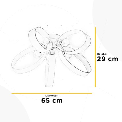 ONLI - Plafonska svetiljka SERENA 5xE14/6W/230V crna