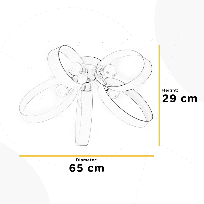 ONLI - Plafonska svetiljka SERENA 5xE14/6W/230V crna