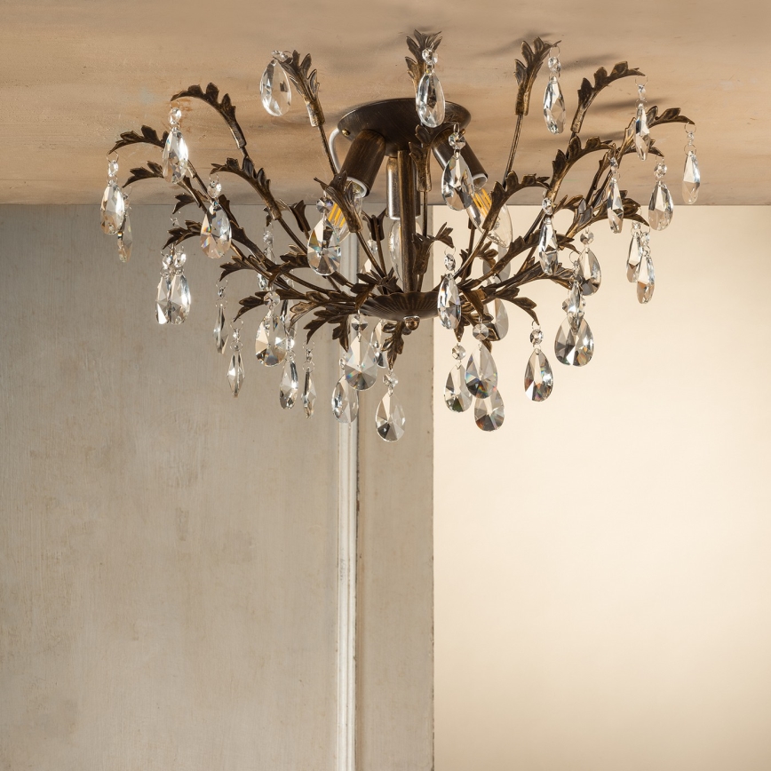 ONLI - Plafonska svetiljka TERESA 3xE14/6W/230V bronzana