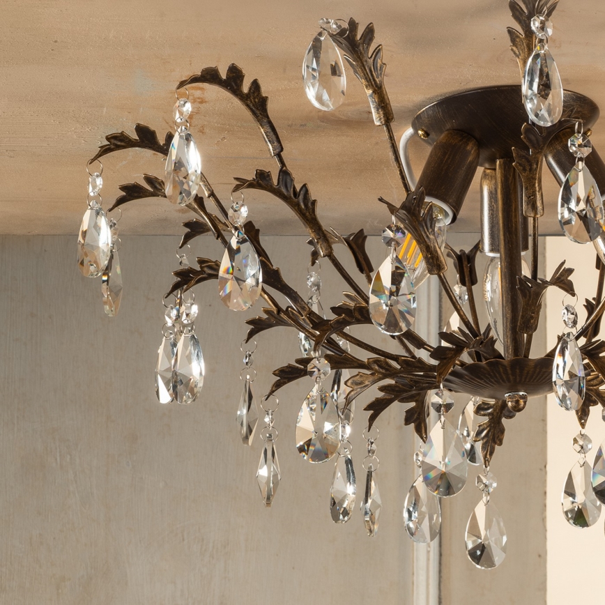 ONLI - Plafonska svetiljka TERESA 3xE14/6W/230V bronzana