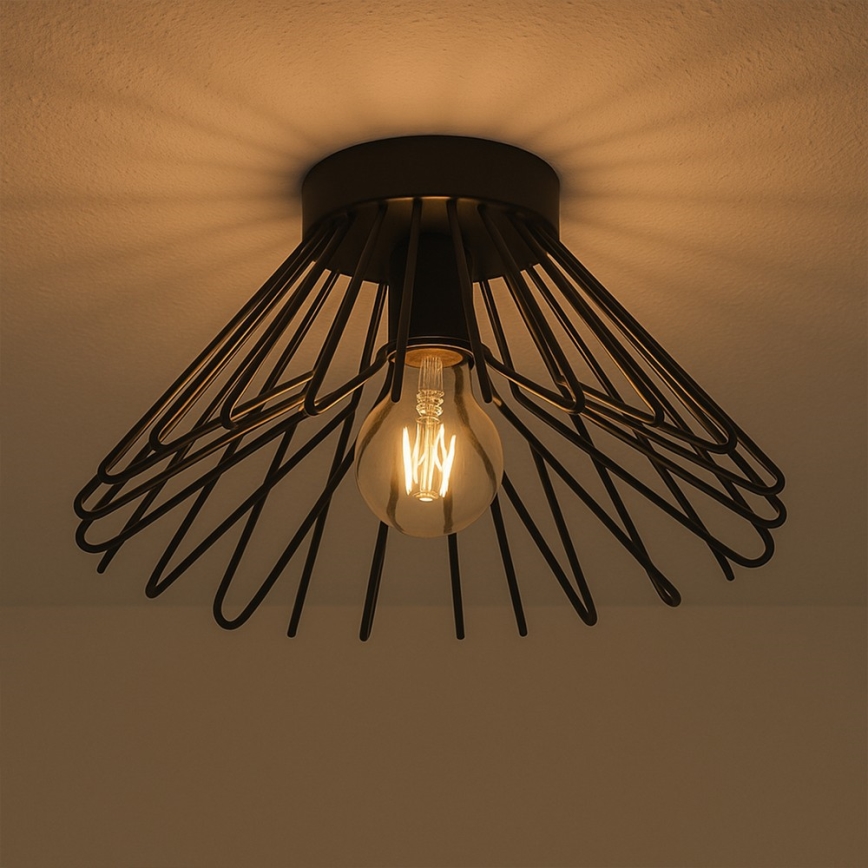 ONLI - Plafonsko svetlo DUCCIO 1xE27/22W/230V, prečnik 30 cm, crno