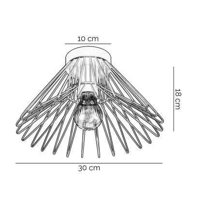 ONLI - Plafonsko svetlo DUCCIO 1xE27/22W/230V, prečnik 30 cm, crno