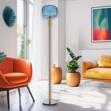 ONLI - Podna lampa DOROTY 1xE27/22W/230V plava/zlatna