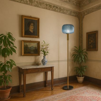 ONLI - Podna lampa DOROTY 1xE27/22W/230V plava/zlatna