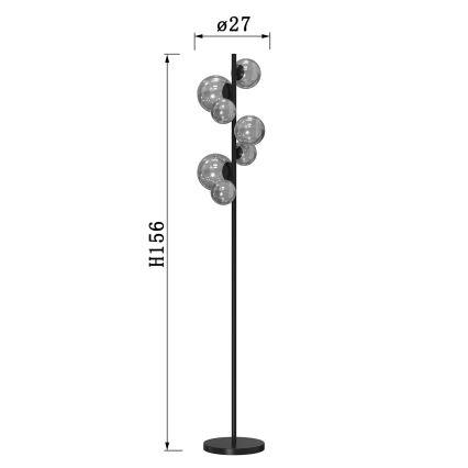 ONLI - Podna lampa PALOMA 7xG9/10W/230V crna/zadimljena