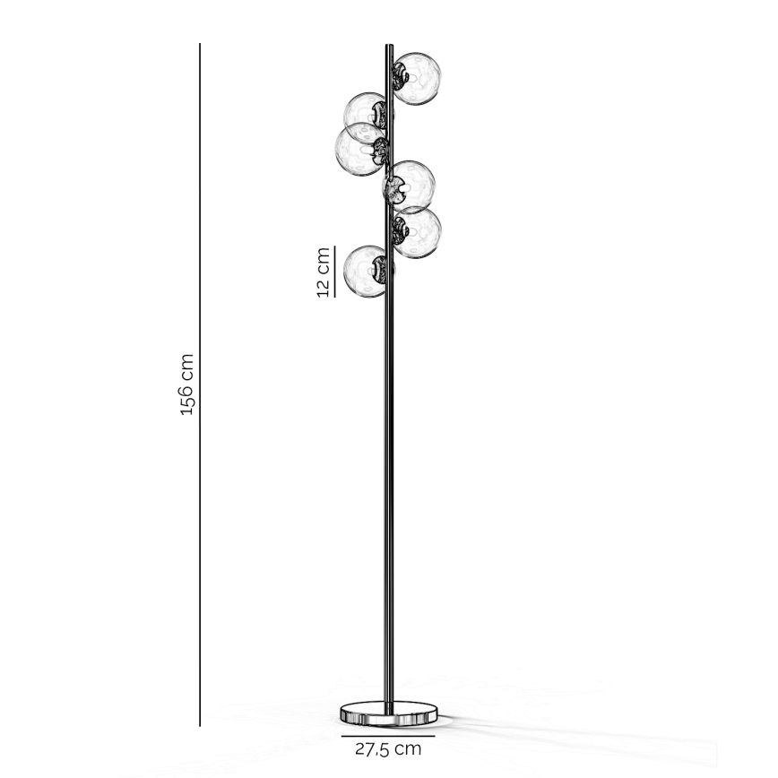 ONLI - Stojeća lampa KIMBERLY 6xG9/6W/230V sjajni hrom