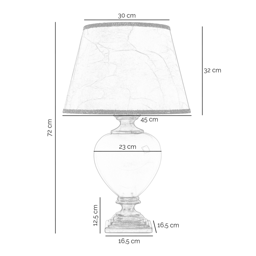 ONLI - Stona lampa AMADEUS 1xE27/15W/230V 72 cm bežna/zlatna
