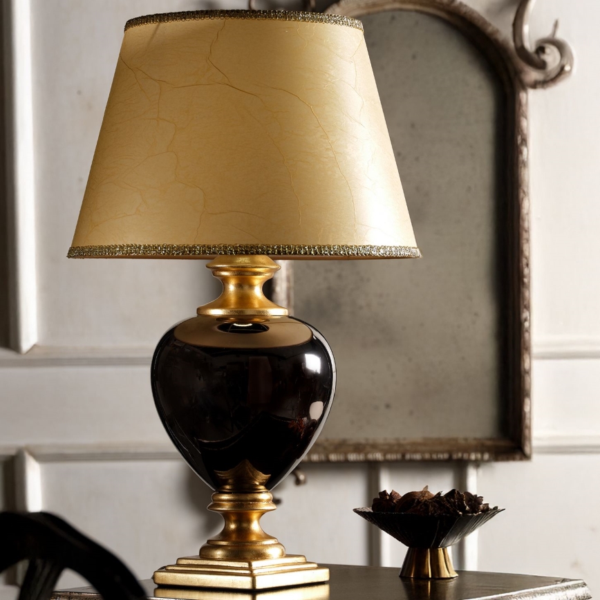 ONLI - Stona lampa AMADEUS 1xE27/15W/230V 72 cm crna/zlatna