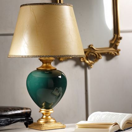 ONLI - Stona lampa AMADEUS 1xE27/15W/230V 72 cm zelena/zlatna
