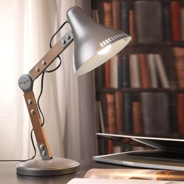 ONLI - Stona lampa ARCHITETTO 1xE27/22W/230V 62 cm siva/braon