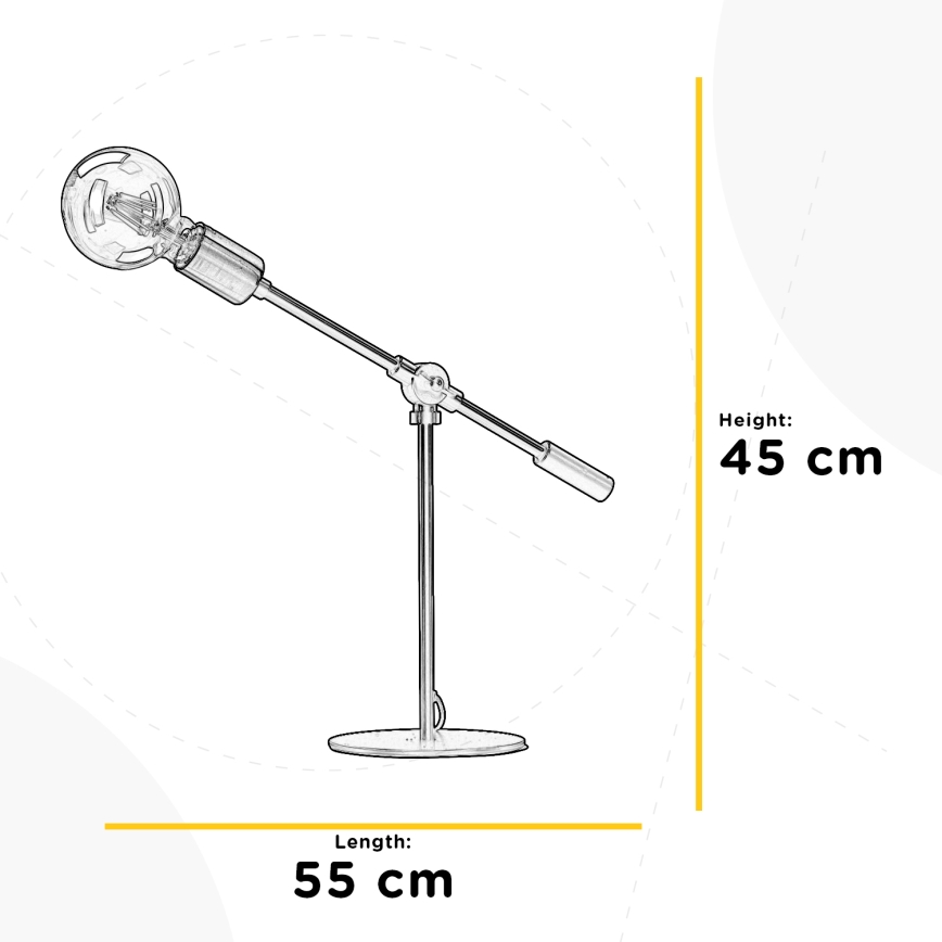 ONLI - Stona lampa ASTE 1xE27/15W/230V 45 cm crna/zlatna