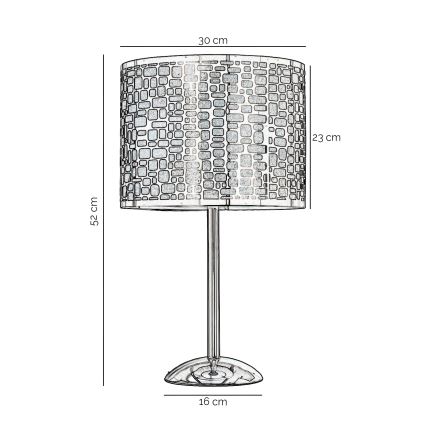ONLI - Stona lampa BRUCE 1xE27/15W/230V 52 cm matni hrom