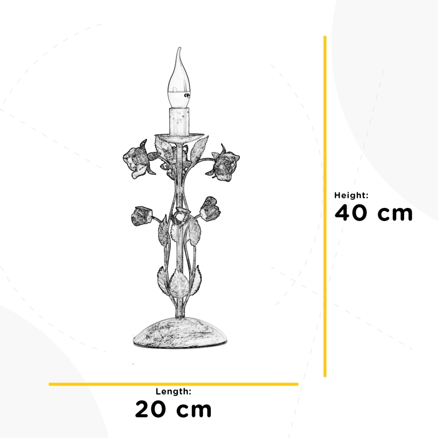 ONLI - Stona lampa CAROLINA 1xE14/6W/230V 40 cm bronzana