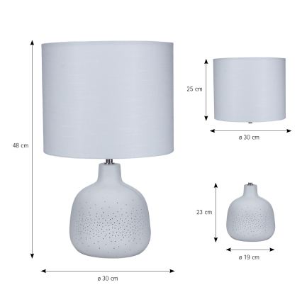ONLI - Stona lampa ELUMA 2xE27/15W/230V 48 cm bela