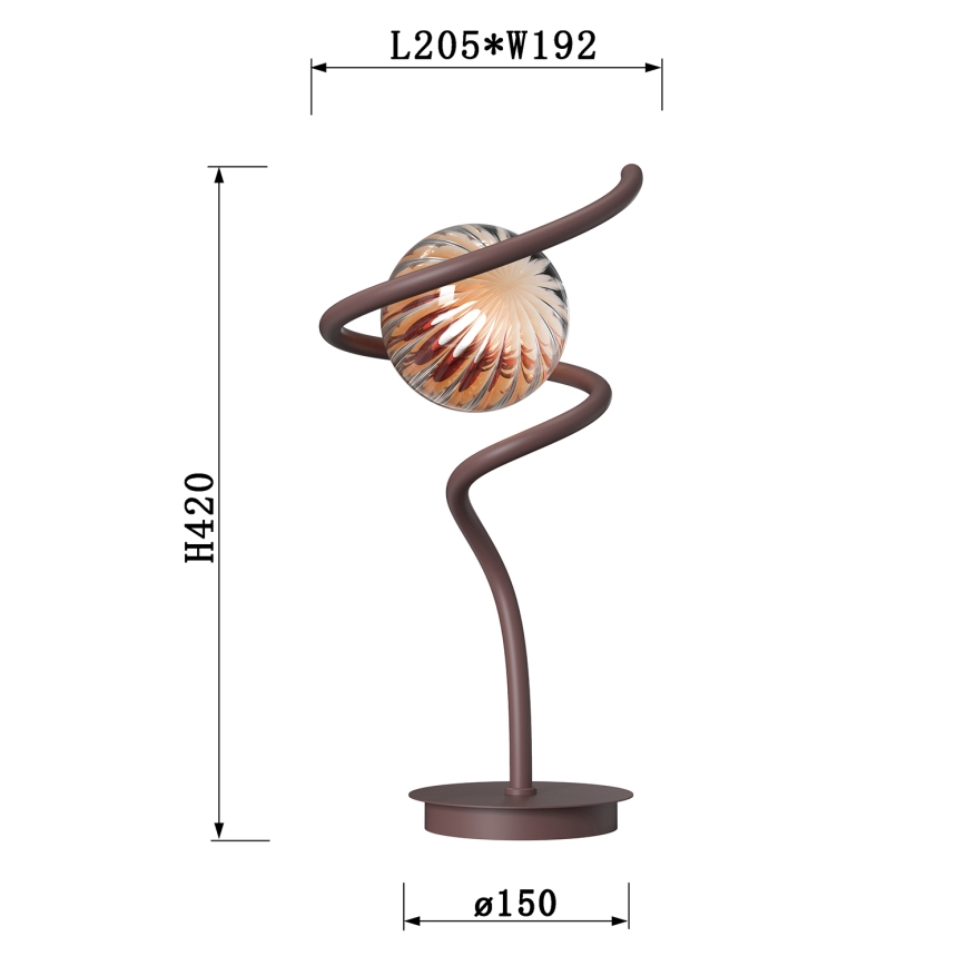 ONLI - Stona lampa FRIDA 1xG9/10W/230V 42 cm bakarna