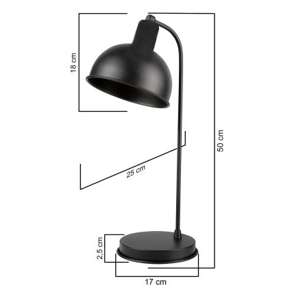 ONLI - Stona lampa ISTANBUL 1xE27/22W/230V 50 cm crna