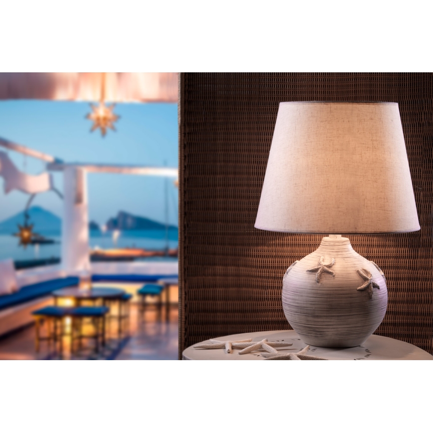 ONLI - Stona lampa MARINA 1xE27/22W/230V bež/ bela 60 cm