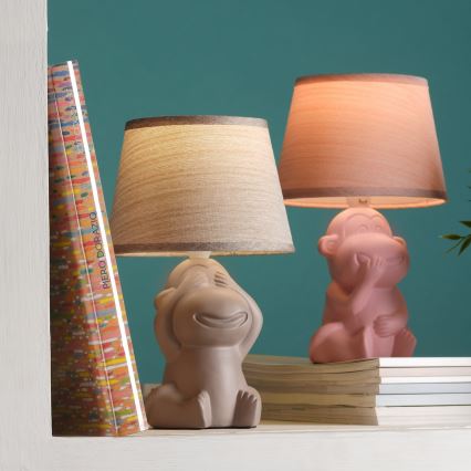 ONLI - Stona lampa MONKEY 1xE14/6W/230V ružičasta