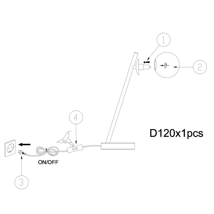 ONLI - Stona lampa PALOMA 1xG9/10W/230V 38,5 cm crna/zadimljena