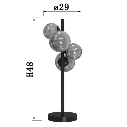 ONLI - Stona lampa PALOMA 4xG9/10W/230V 48 cm crna/zadimljena