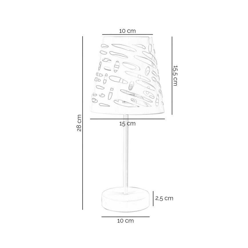 ONLI - Stona lampa RICKY 1xE14/10W/230V 28 cm bela