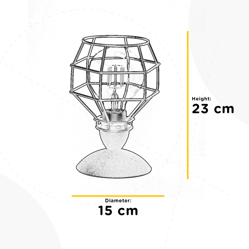 ONLI - Stona lampa SPIDER 1xE27/15W/230V 23 cm crna/smeđa