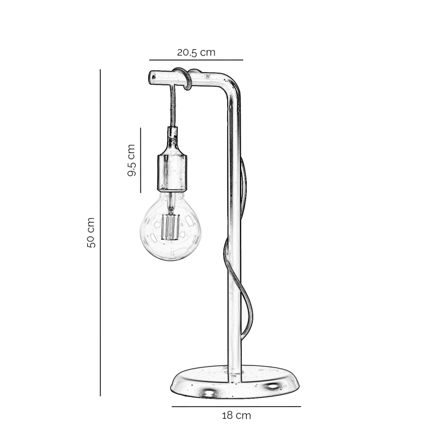 ONLI - Stona lampa WIRE 1xE27/15W/230V 50 cm crna
