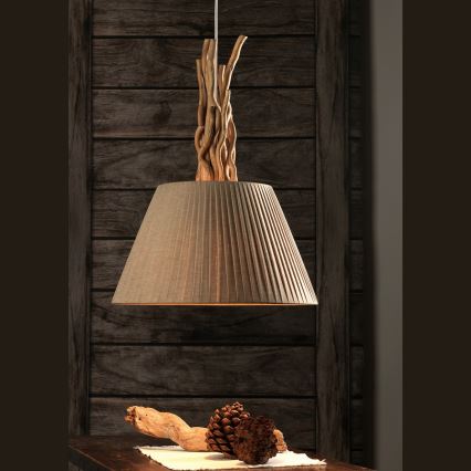 ONLI - Viseći luster WOODY na sajli 1xE27/22W/230V