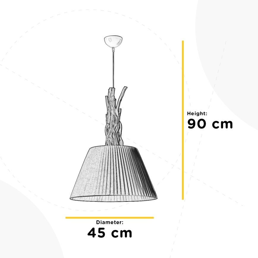 ONLI - Viseći luster WOODY na sajli 1xE27/22W/230V