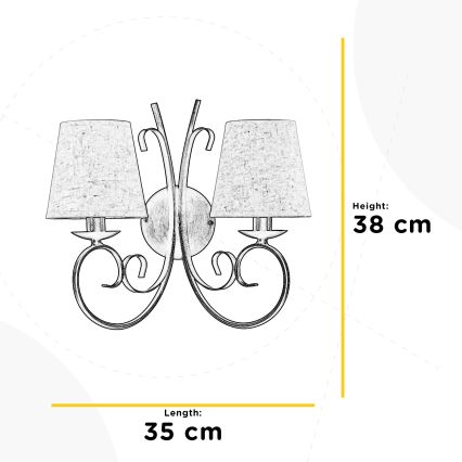 ONLI - Zidna lampa POMPEI 2xE14/6W/230V brončana