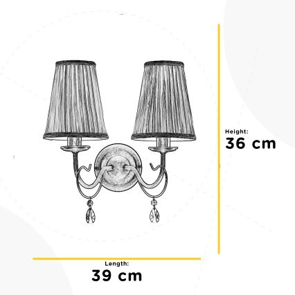 ONLI - Zidna svetiljka DELIA 2xE14/6W/230V