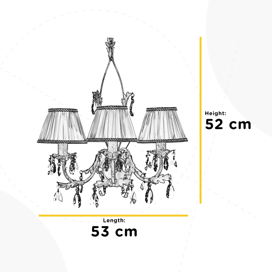 ONLI - Zidna svetiljka KAREN 3xE14/6W/230V bronzana