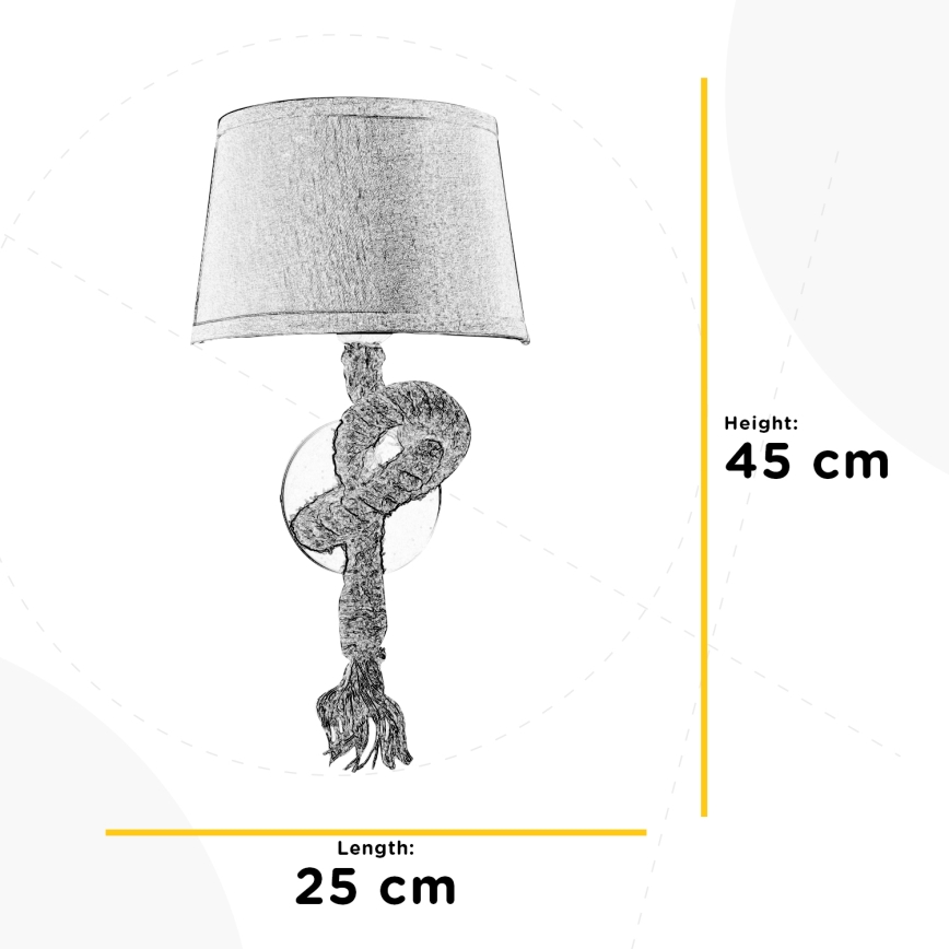 ONLI - Zidno svetlo CORDA 1xE27/22W/230V bež