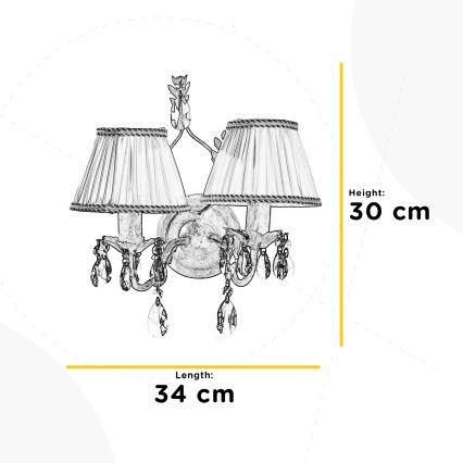 ONLI - Zidno svetlo KAREN 2xE14/6W/230V bronza