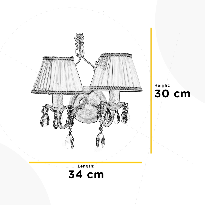 ONLI - Zidno svetlo KAREN 2xE14/6W/230V bronza