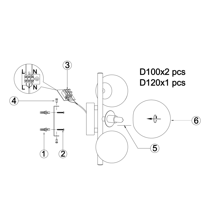 ONLI - Zidno svetlo PALOMA 3xG9/10W/230V zlatno