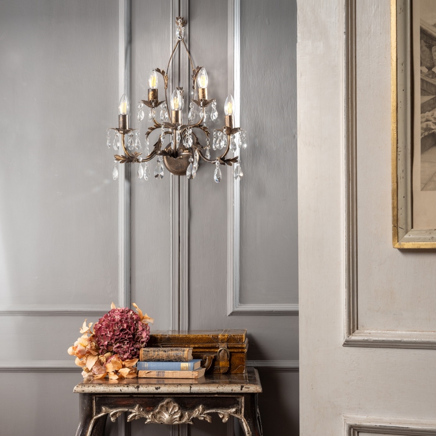 ONLI - Zidno svetlo TERESA 5xE14/6W/230V bronza