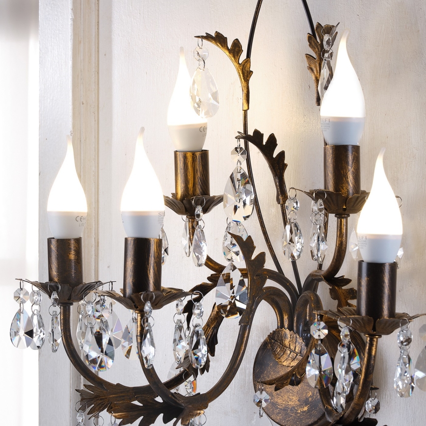 ONLI - Zidno svetlo TERESA 5xE14/6W/230V bronza