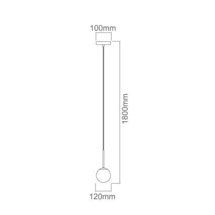 Open Design OR80087 - Kupatilski luster na sajli BAO 1xG9/8W/230V IP44 zlatna